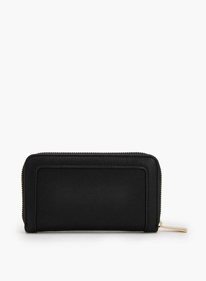 Flora Bella By Shoexpress BLACK Textured Wallet With Zip Closure for Women | Best Price UAE